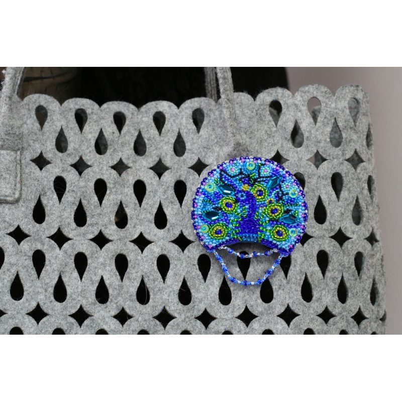 Christmas Ornament Bead Embroidery Kit "Peacock"