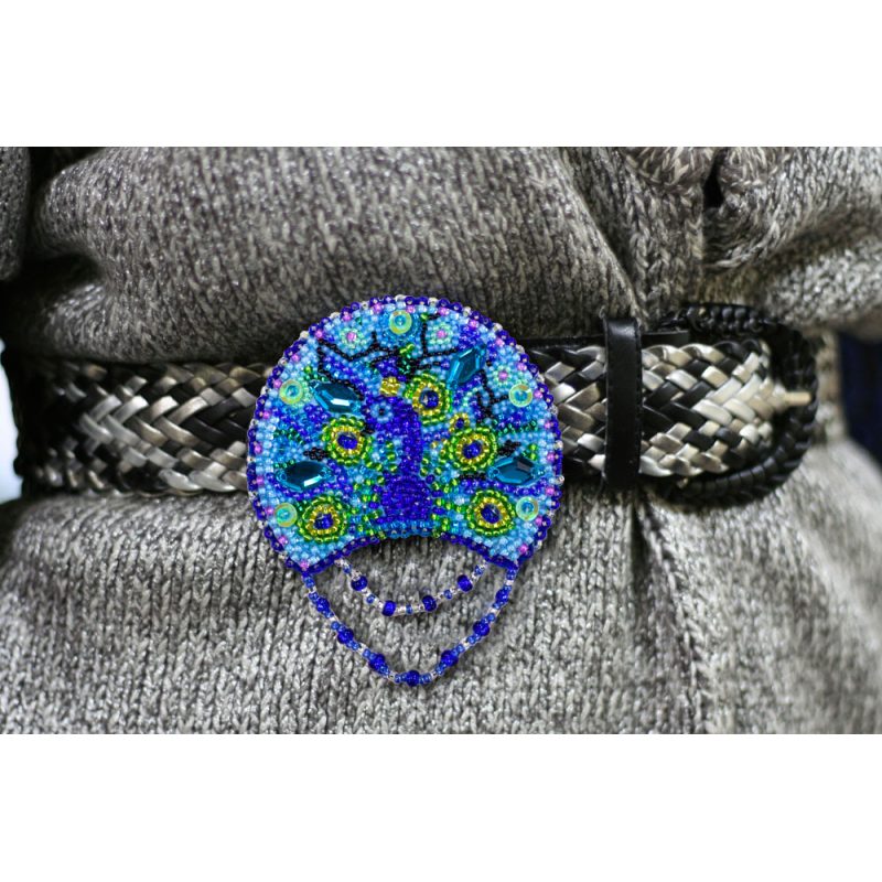 Christmas Ornament Bead Embroidery Kit "Peacock"