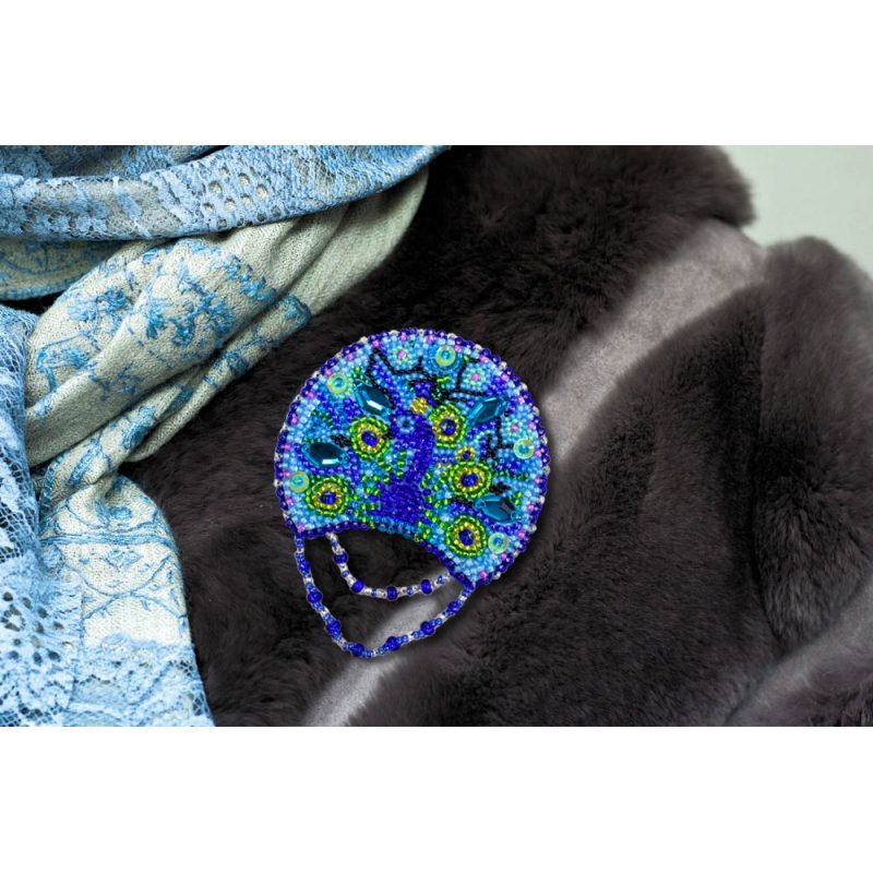 Christmas Ornament Bead Embroidery Kit "Peacock"