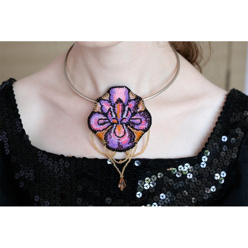 Christmas Ornament Bead Embroidery Kit "Flower-de-luce"