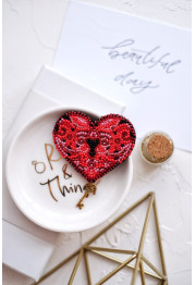 Christmas Ornament Bead Embroidery Kit "The key to the heart-1"