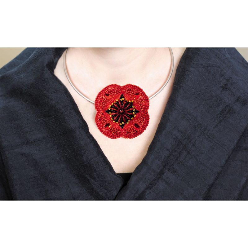 Christmas Ornament Bead Embroidery Kit "Poppy"
