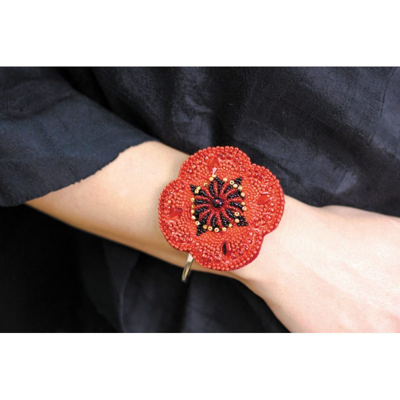 Christmas Ornament Bead Embroidery Kit "Poppy"