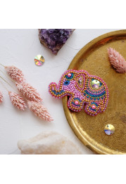 Christmas Ornament Bead Embroidery Kit "Pink baby elephant"