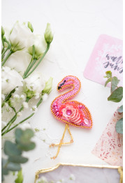 Christmas Ornament Bead Embroidery Kit "Flamingo"