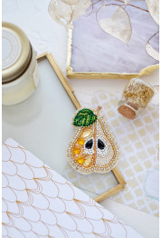 Christmas Ornament Bead Embroidery Kit "Dyushes pear"