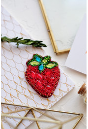 Christmas Ornament Bead Embroidery Kit "Strawberry"