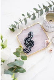 Christmas Ornament Bead Embroidery Kit "Treble clef"
