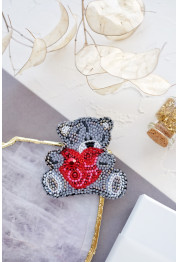 Christmas Ornament Bead Embroidery Kit "Bear in love"