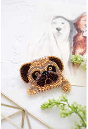 Christmas Ornament Bead Embroidery Kit "Pug"