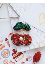 Christmas Ornament Bead Embroidery Kit "Cherries"