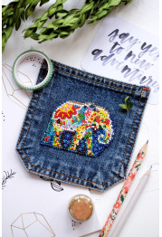 Christmas Ornament Bead Embroidery Kit "Elephant"