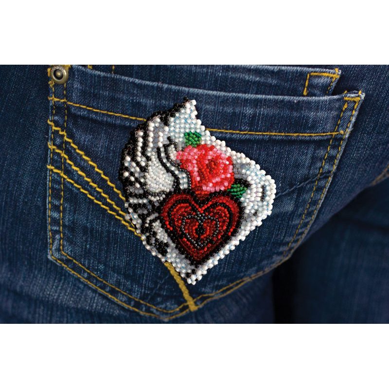 Christmas Ornament Bead Embroidery Kit "Secrets of the heart"
