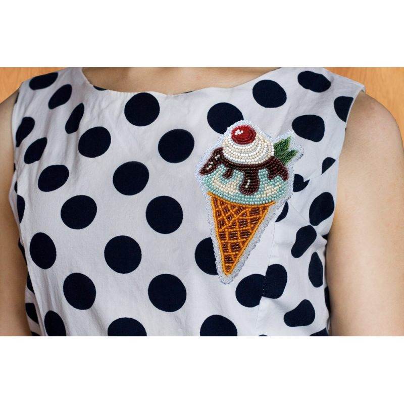 Christmas Ornament Bead Embroidery Kit "Ice cream"