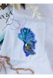 Christmas Ornament Bead Embroidery Kit "Blue gold-A"