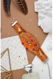 Bead Embroidery Kit on Art Canvas "Bracelet “Autumn gold”"