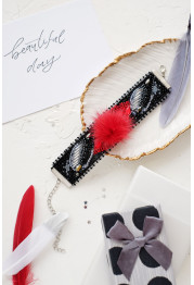 Bead Embroidery Kit on Art Canvas "Bracelet “Fluffy tale”"