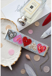 Bead Embroidery Kit on Art Canvas "Bracelet “Cordial affairs”"