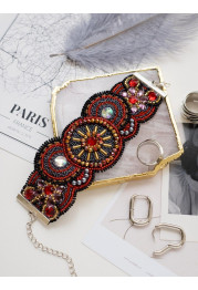 Bead Embroidery Kit on Art Canvas "Bracelet “Arabesque - 2”"