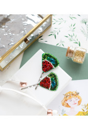Christmas Ornament Bead Embroidery Kit "Watermelon slice"