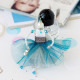 Christmas Ornament Bead Embroidery Kit "Pendant doll – Tender turquoise"