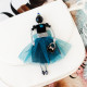 Christmas Ornament Bead Embroidery Kit "Pendant doll – Airy topaz"