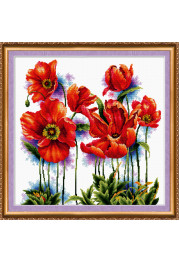 Cross Stitch Kit "Scarlet poppies"