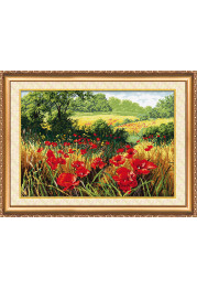 Cross Stitch Kit "Poppy field"