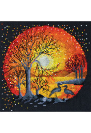 Cross Stitch Kit "Heron at sunset"