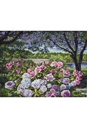 Cross Stitch Kit "Garden peonies"