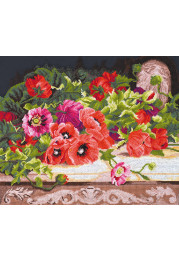 Cross Stitch Kit "Poppies (bouquet on a light background)"