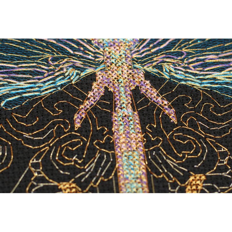 Cross Stitch Kit "Golden dragonfly"