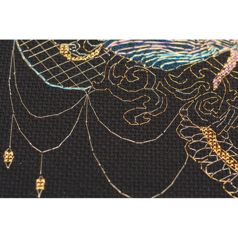 Cross Stitch Kit "Golden dragonfly"