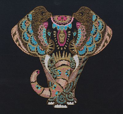 Cross Stitch Kit "Golden elephant"