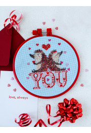Cross Stitch Kit "Loving hedgehogs"