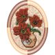 Mini Bead Embroidery Kit on Art Canvas "Vase with poppies"