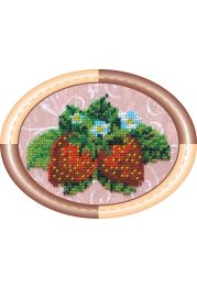 Mini Bead Embroidery Kit on Art Canvas "Strawberry"