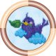 Mini Bead Embroidery Kit on Art Canvas "Bird"