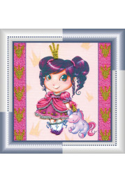 Mini Bead Embroidery Kit on Art Canvas "Adele"