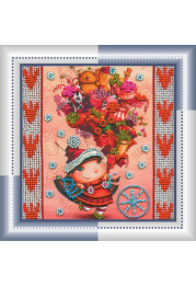 Mini Bead Embroidery Kit on Art Canvas "Gifts"