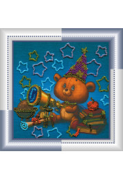 Mini Bead Embroidery Kit on Art Canvas "Stargazer"