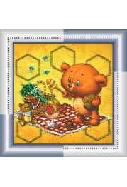Mini Bead Embroidery Kit on Art Canvas "Sweet tooth"