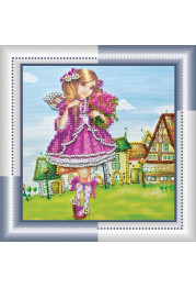 Mini Bead Embroidery Kit on Art Canvas "Alice"