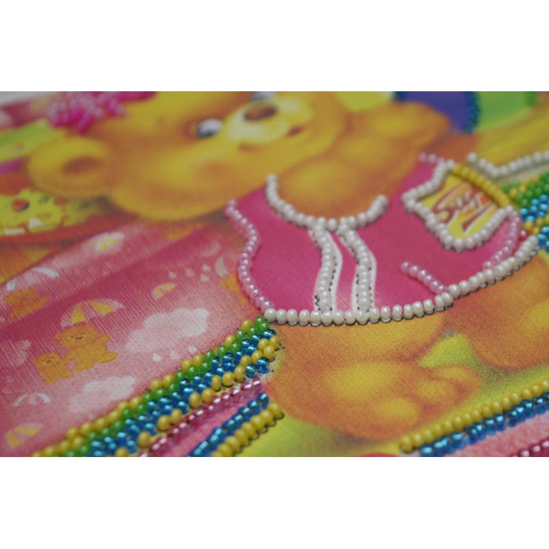 Mini Bead Embroidery Kit on Art Canvas "Morning exercise"