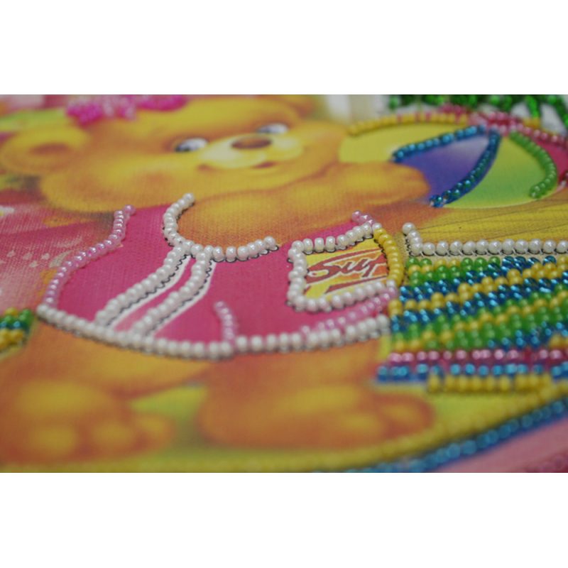 Mini Bead Embroidery Kit on Art Canvas "Morning exercise"