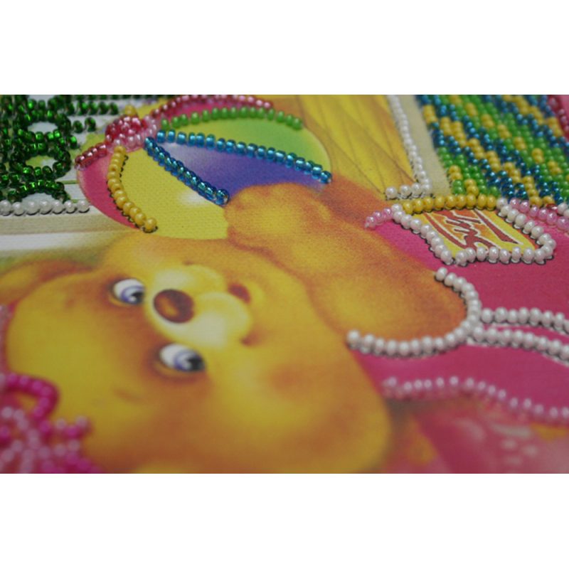 Mini Bead Embroidery Kit on Art Canvas "Morning exercise"