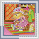 Mini Bead Embroidery Kit on Art Canvas "On a walk"