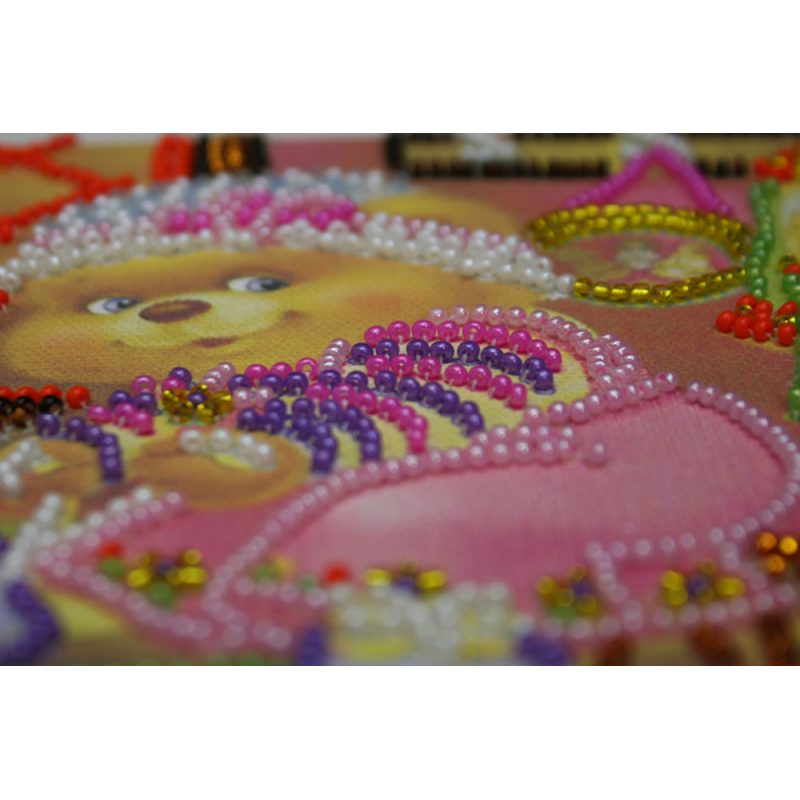 Mini Bead Embroidery Kit on Art Canvas "On a walk"