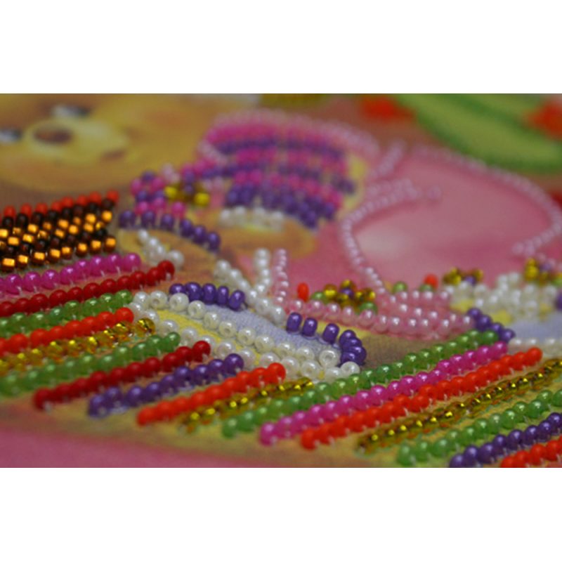 Mini Bead Embroidery Kit on Art Canvas "On a walk"