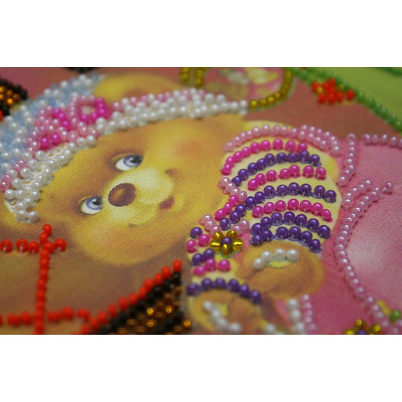 Mini Bead Embroidery Kit on Art Canvas "On a walk"